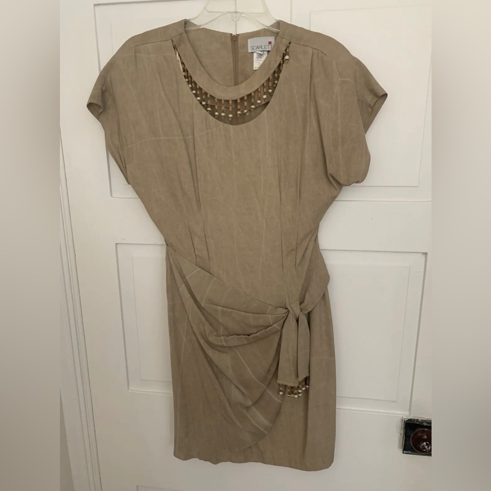 RARE Vintage Scarlett Dress w/ Beaded Fringe Tassel, Size 7, Made in USA